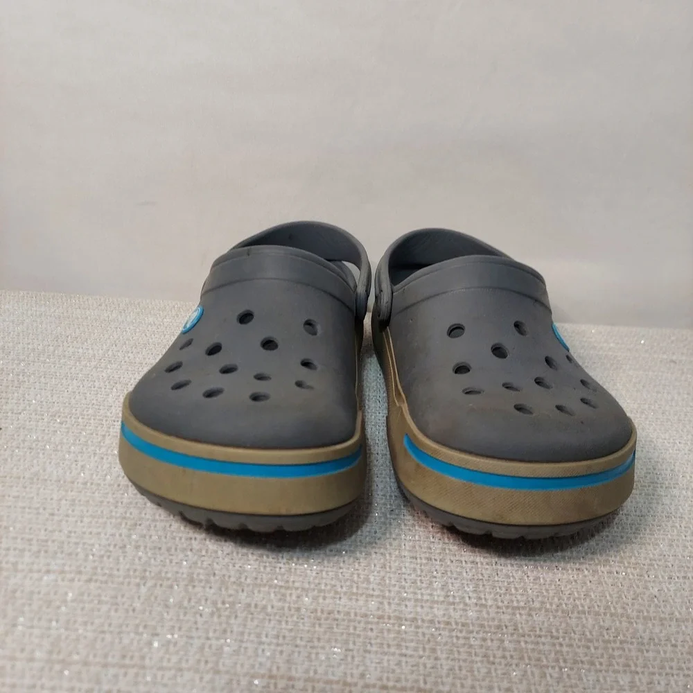 Crocs‎ Crocband Clogs Charcoal Grey Khaki Blue Mens 6 Womens 8 11989